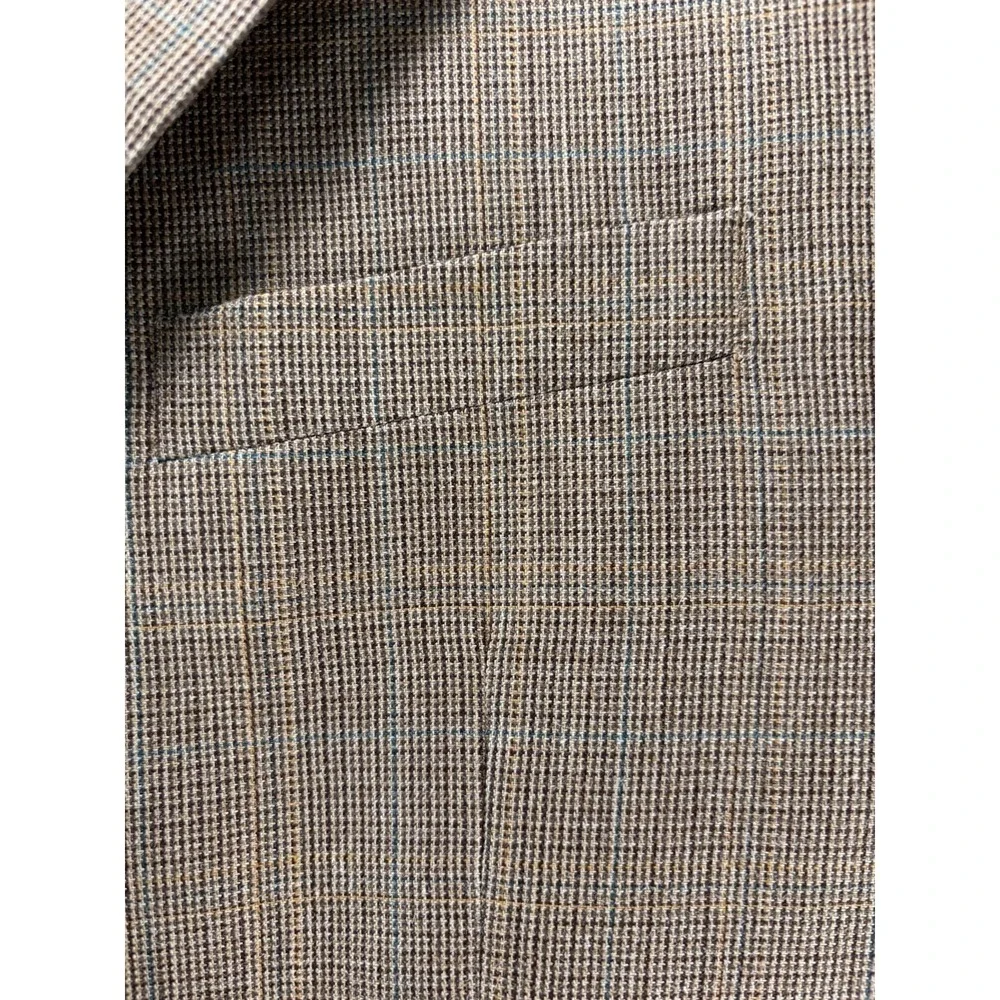 Ralph Lauren Black Label 40R Sport Coat Blazer Silk Wool Brown‎ Micro Plaid